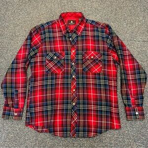 Vintage High Sierra by Mervyns Acrylic Red Plaid Shirt Men's Large Flannel